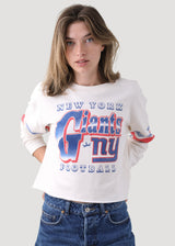 New York Giants Junk Food Women's Kickoff Crop Crewneck