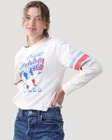 New England Patriots Junk Food Women's Kickoff Crop Crewneck